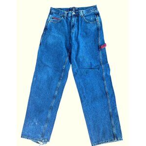 U.S. Polo Assn. Mens Distressed Relaxed Fit Blue Denim Carpenter Jeans 34 X 34